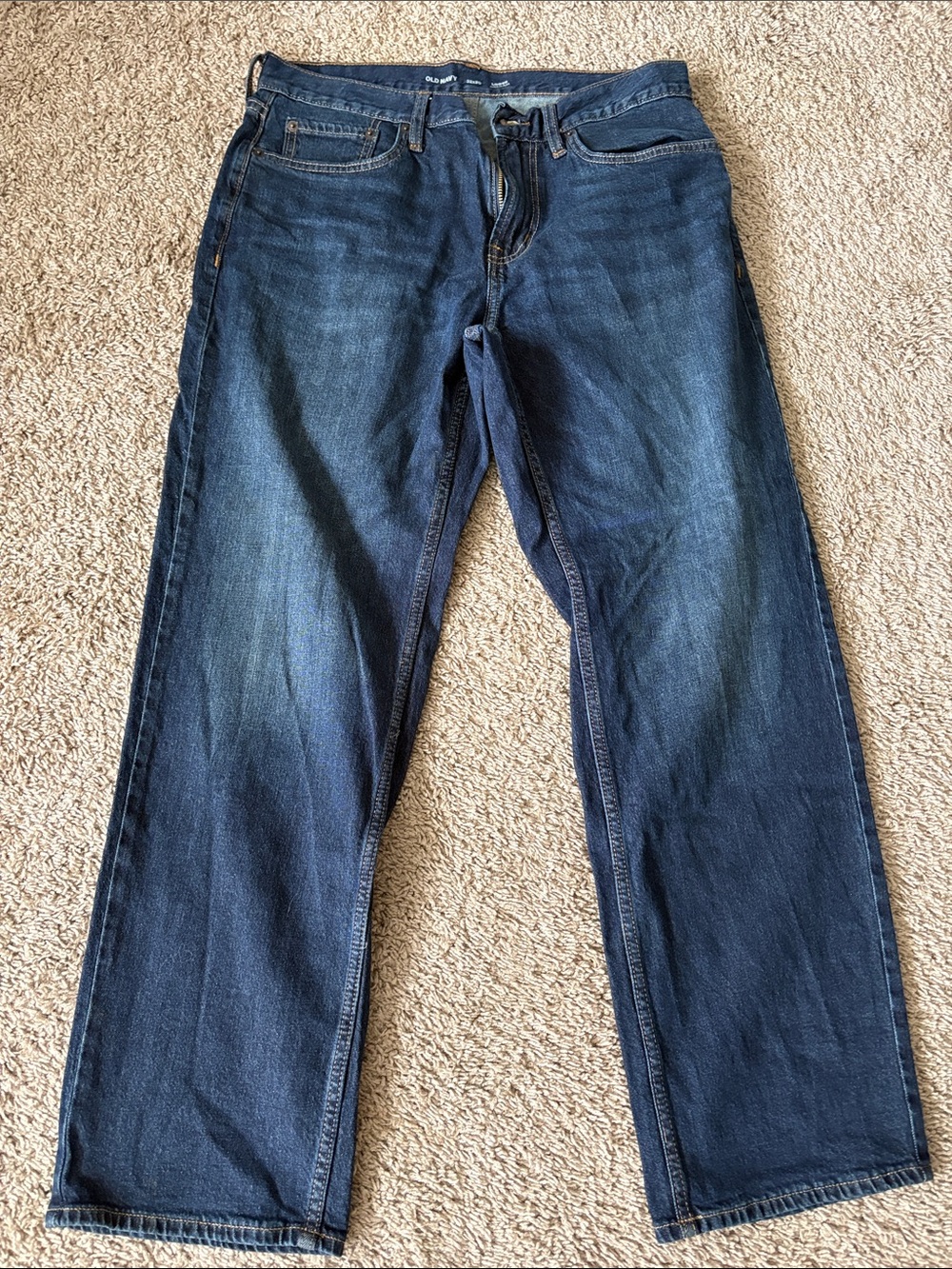 NWOT Old Navy Men's Straight Jeans in Dark Blue Wash